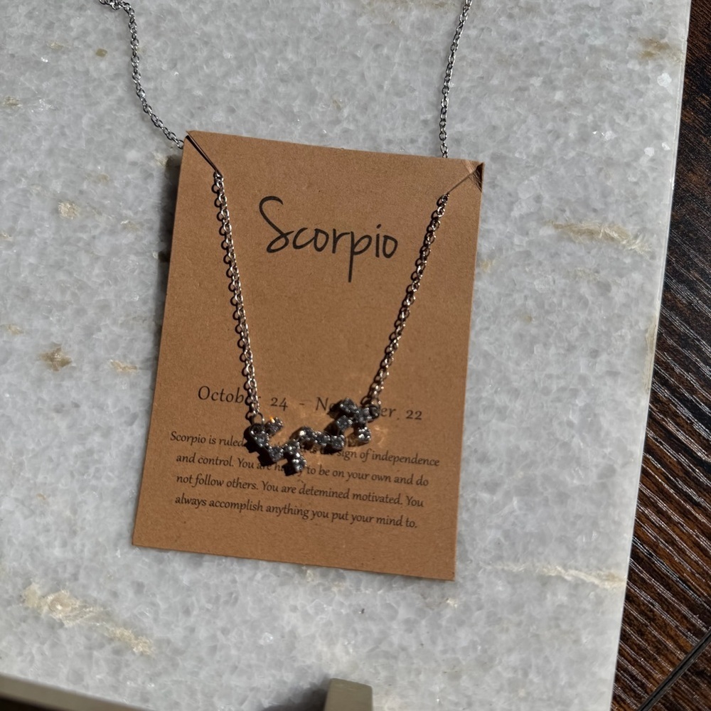 Silver Scorpio Zodiac Constellation Necklace - Picture 3 of 4
